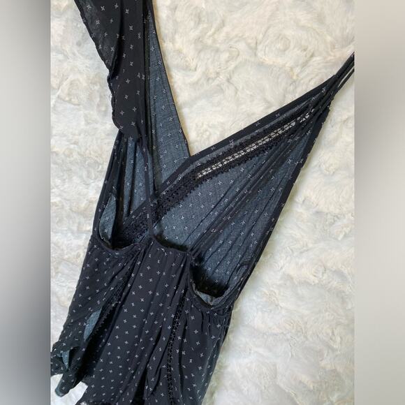 Free People Intimately Women's One Of These Days Romper Small Ruffle Black Print - Picture 12 of 14